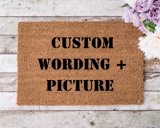 Custom Wording + Picture Doormat